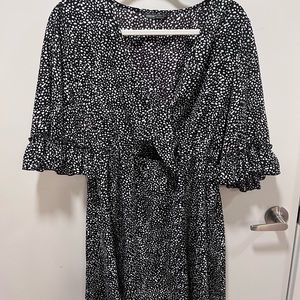 Casual Tie Front A Line Dress